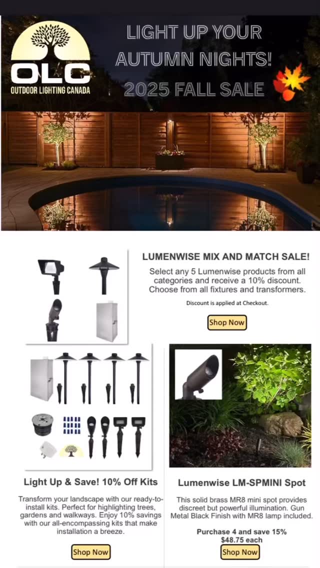 #outdoorlightingcanada #landscapelighting #solarlights #gardenlighting #hardscapelighting #decklighting #spotlight
Visit us at www.outdoorlightingcanada.com or click on the link in the bio.