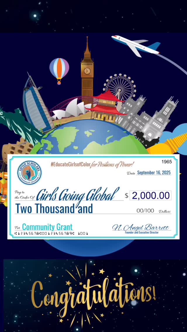 ๐C O N G R A T U L A T I O N S๐goes to our $2,000 Nonprofit Grant Winner for 2025-2026 โ โจ๐๐ฒ๐ป๐ต๐ผ ๐๐ธ๐ฒ๐ท๐ฐ ๐๐ต๐ธ๐ซ๐ช๐ต! ๐ This incredible black female-led ๐ธ๐พnonprofit empowers girls through travel and cultural exchange, opening doors to new worlds and opportunities. ๐ฉ๏ธ๐๐๐ณ๏ธ
โ๏ธ In 2026, they plan to fill a plane with 100 black girls on a life-changing trip to Ghana!๐ฌ๐ญ Follow their journey and support this powerful movement! ๐ซ
โฆ
..
.
#GirlsGoingGlobal #GlobalGirls #EmpowerHer #GirlsEducation #WomenEmpowerment #BlackLedNonprofit #CulturalExchange #Ghana2026 #TravelChangesLives
#GiftedScholar #broadenedexposure
#EducateGirlsofColor ๐ป๐๐ ๐ซ๐๐๐พ๐๐พ๐๐๐ ๐๐ป ๐ซ๐๐๐๐!ยฎ๏ธ