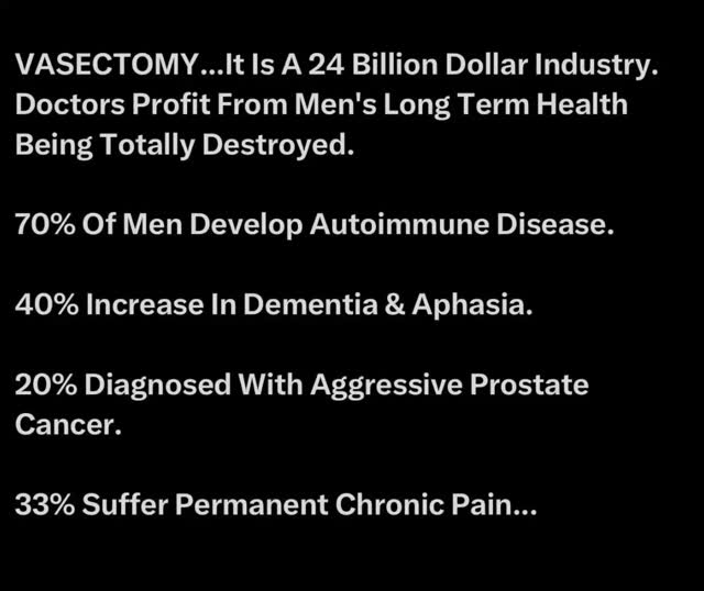 They said “quick, simple, safe.”
Now men are facing autoimmune disease, chronic pain, dementia, and hormone collapse.
It’s time to start talking about the real side effects no one warned you about.
Tag someone who deserves to know the truth.
#MensHealthAwareness #AutoimmuneHealing #ExecutiveFunctionalHealing #HormoneReset #RootCauseHealing #VasectomyAwareness #FunctionalMedicine #MenDeserveBetter