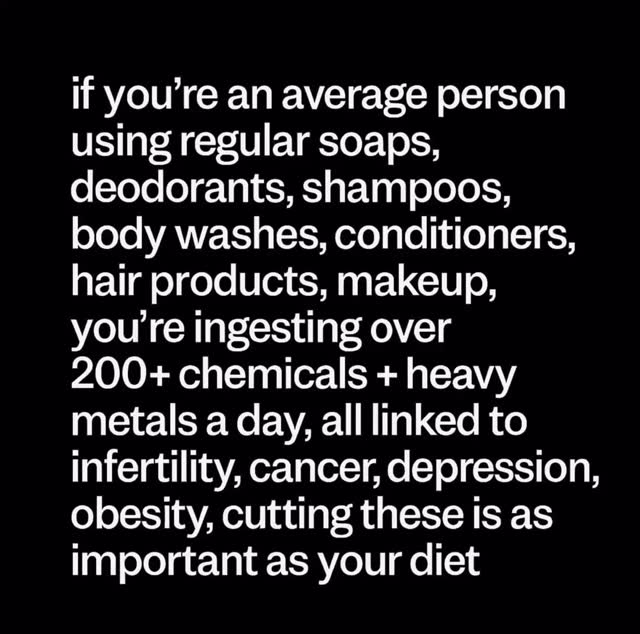 Your “daily routine” might be doing more harm than you think.
The average person applies 200+ chemicals every single day through soaps, shampoos, makeup, and deodorants.
They’re linked to cancer, infertility, depression, and obesity.
It’s time to clean more than your diet.
🧴💬 What’s the first toxic product you’re ditching?
#ExecutiveFunctionalHealing #ToxinFreeLiving #CleanBeauty #RootCauseHealing #HolisticHealth #DetoxYourLife #MindBodyDetox