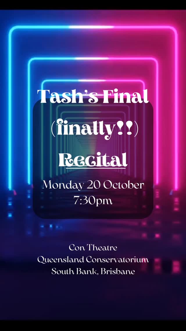 Look, I can't guarantee my recital will be at quite this standard 👆🏽 (this is my first baby, Nahla, at 20 months showing more musical nouse than I've yet to cultivate).
It will, however, be FUN (she keeps telling herself in moments of sheer panic and terror 😬)..... Yes it's my final "assessment" after a long journey with this degree, but above all I'm seeing it as a celebration of what has been an incredible time here at the Queensland Con.
I'll be joined by @aaron_ma02 @_james_todd @p.appadopoulos @samscullymusic and @roreetheracingcar , such a dream team, I'm so lucky to have them play with me 🌟