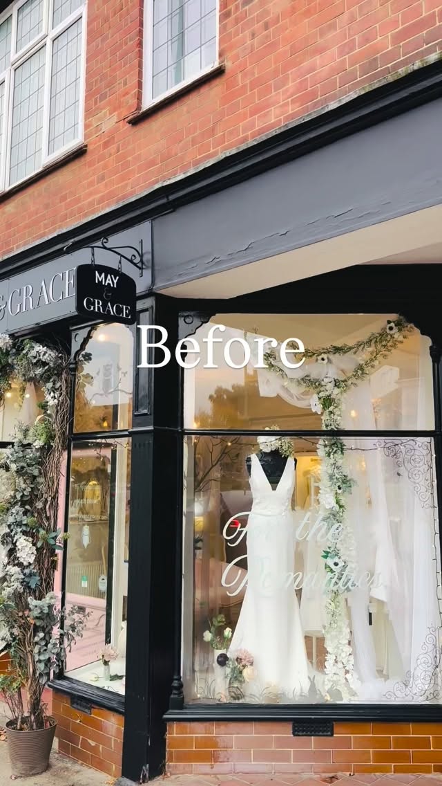 B E F O R E
&
A F T E R
Our new whimsical & romantic window installation by the very talented @fauxbloom . We have worked with fauxbloom on many projects and they never fail to nail the brief and deliver beyond our expectations.
Come and visit our wedding dress wonderland!
New Season
New Collection
New Window
Book Now, we can’t wait to meet you 🤍
#surreybridalboutique #mayandgracebridal #modernbride #bridetobe #surreybride #classicbride #weddingsinsurrey #hampshirebridalboutique #coolbride #2026bride