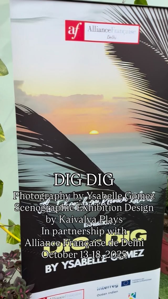 DIG DIG | Scenographic Exhibition Design
Kaivalya Plays debuts in exhibition design with “DIG DIG” by photographer Ysabelle Gomez at Alliance Française de Delhi (@alliancefrdelhi)
Our first exhibition project applies theatrical spatial methodology to gallery design—transforming 18 photographs of La Réunion Island into a multi-sensory environmental experience.
October 13-18, 2025
EXHIBITION DESIGN:
Lead Designers & Concept:
Varoon P. Anand — Sound Design, Immersive Audio Experience
Shailja Gussain — Spatial Design & Curatorial Direction
Design Team:
Kopal Kumar — Designer
Riddhijit Chattopadhyay — Sound Design & Technical Execution
Gaurav Singh Nijjer — Projection & Video Design
Tuba Ali — Photography Design & Installation
DESIGN SCOPE:
→ Three-zone spatial architecture
→ Multi-channel soundscape with traditional maloya rhythms
→ Video projection mapping
→ Scent design and olfactory atmosphere
→ Botanical and textural installations
→ Environmental lighting design
→ Audio description for visually impaired visitors
→ Integration of Creole cultural narratives
IN PARTNERSHIP WITH:
Alliance Française de Delhi:
Bhagwan — Housekeeping & Installation Support
Hans Raj — Gardening & Botanical Integration
Sukhdev, Kanchan & Harman — Hospitality & Visitor Experience
Deep gratitude to the entire administrative, technical, and support staff whose collaboration made this transformation possible.
Theater-trained. Gallery-ready. Story-driven.
Our first time bringing scenographic design principles from stage to exhibition space—and it wouldn’t have been possible without this extraordinary team.
Visit: October 13-18
Alliance Française de Delhi
#DigDig #KaivalyaPlays #ExhibitionDesign #ScenographicDesign #YsabelleGomez #LaReunion #AllianceFrancaise #DelhiArts #SpatialDesign #ContemporaryArt #InstallationArt #SoundDesign #MultisensoryExperience #TheaterToGallery #DesignDebut #CulturalExchange