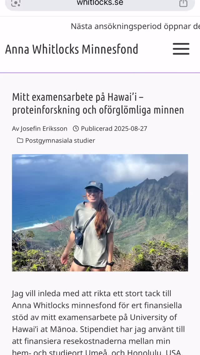 So proud of Josefin who received the prestigious Anna Whitlocks award@for her ‘Master’s thesis project in the Haglund Research Group 👩🔬🧪
#science #scienceaward #ms #msthesis #hawaii #universityofhawaiiatmanoa #uhm #universityofhawaiia #uh #science #researchgroup #haglundgroup #drhaglund
