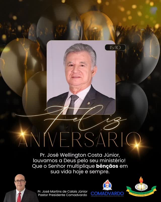 É com grande alegria e reverência que a COMADVARDO, através do seu presidente, Pr. Junior Calais, presta esta justa homenagem ao nosso amado e respeitado presidente da Convenção Geral das Assembleias de Deus no Brasil, a CGADB, Pastor José Wellington Costa Junior!
Sua vida e ministério são um testemunho vivo de dedicação, liderança sábia e compromisso inabalável com a Palavra de Deus e a Obra no Brasil e no mundo. O seu exemplo de serviço inspira a todos nós que fazemos parte do corpo de Cristo.
Oramos para que o Senhor continue a abençoá-lo abundantemente, dando-lhe saúde, força, discernimento e paz para seguir à frente, guiando a grande Seara Assembleiana.
Nossa oração é: "Amado, desejo que te vá bem em todas as coisas, e que tenhas saúde, assim como bem vai a tua alma." (3 João 1:2)
Deus o abençoe poderosamente!
Com a mais profunda estima e respeito,
Pr. Junior Calais
e todos os Ministros da COMADVARDO
#CGADB #PastorJoséWellingtonCostaJunior #COMADVARDO #PrJuniorCalais #AssembleiaDeDeus #LiderançaCristã #Gratidão #Fé