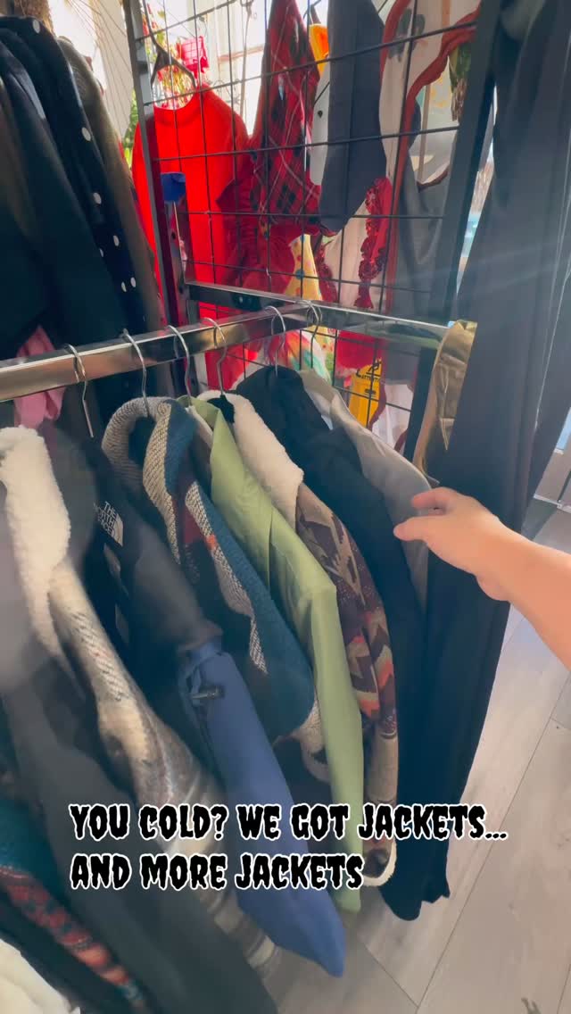 Jackets for sale at Hope Nuevo; we also have plenty of extra jackets ready to share with our homeless neighbors