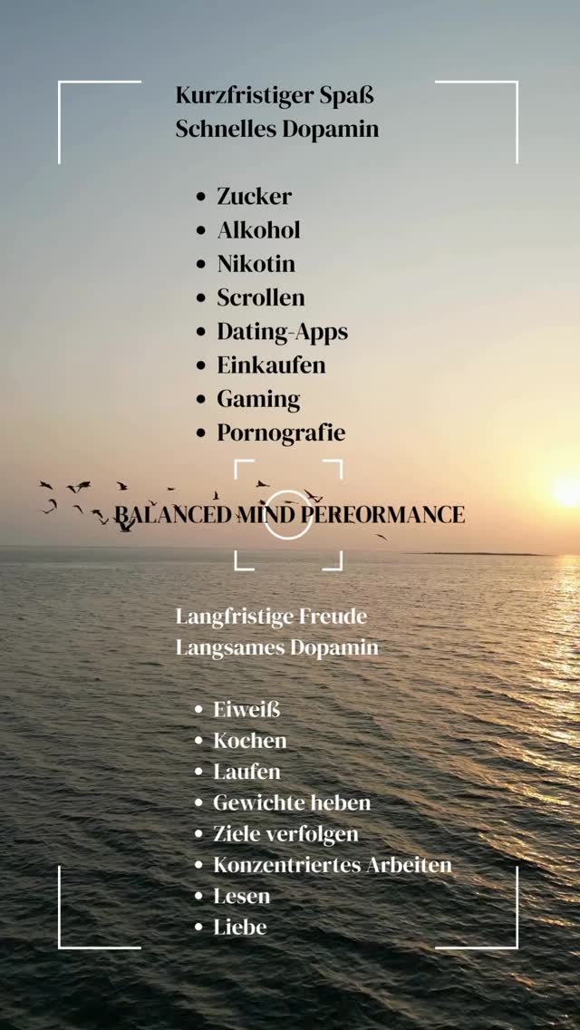 Wähle bewusst, was dich wirklich erfüllt.
Kurzfristiger Spaß fühlt sich gut an, aber echte Zufriedenheit kommt von Dingen, die Zeit, Geduld und Hingabe brauchen.
Kleiner Reminder: Tausche dein schnelles Dopamin öfter mal gegen langsames Dopamin 💪💭
#DopaminDetox #Selbstentwicklung #Mindset #LangfristigDenken #GesundeGewohnheiten