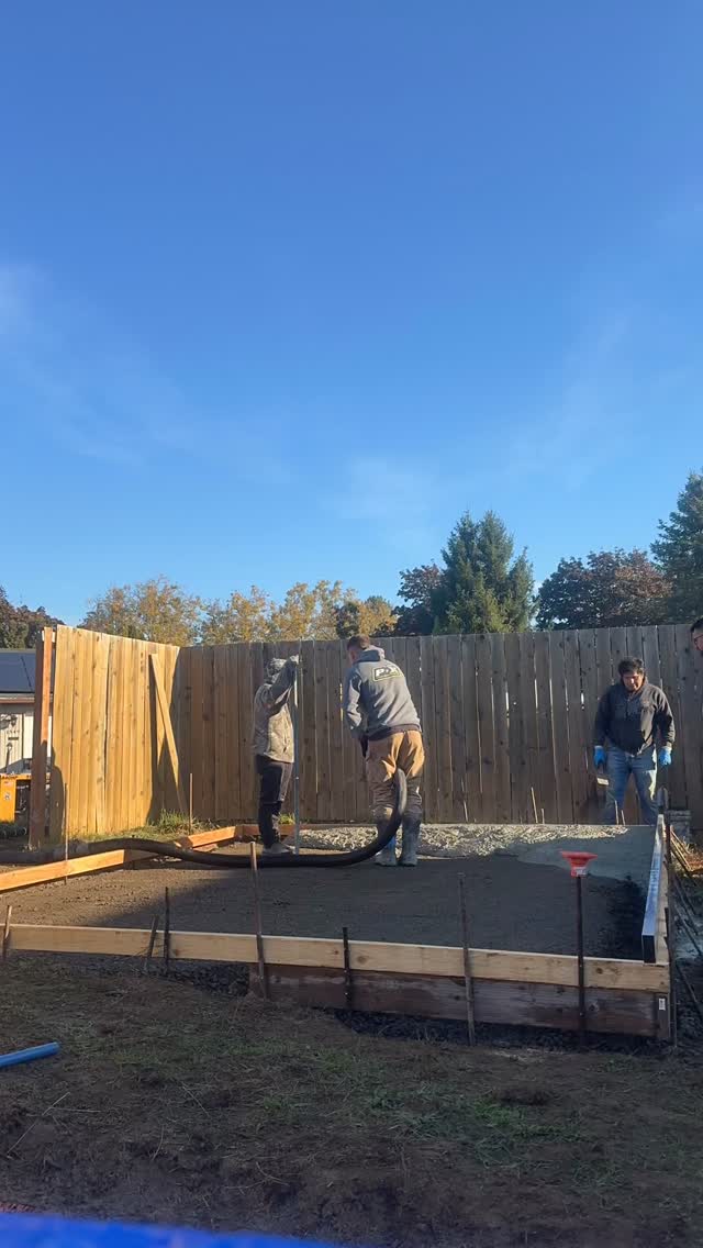 Partnering up with @dual.construction and pouring this concrete pad for a shed they are going to build on it! #pnw #outdoorliving #contractor #excavation #smallbusinesssupport #concrete