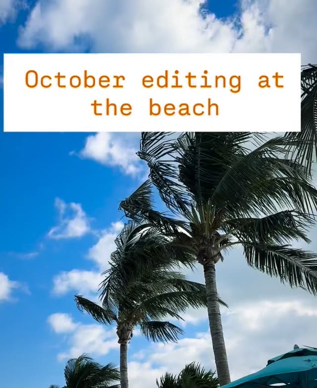 Interrupting spooky season with warmth and palm trees for a special wedding on the beach. Editing in the sun and will return to moody fall vibes on Monday.
#5amwritersclub #writingcommunity #editing #sunnysaturdays #fallvibes
