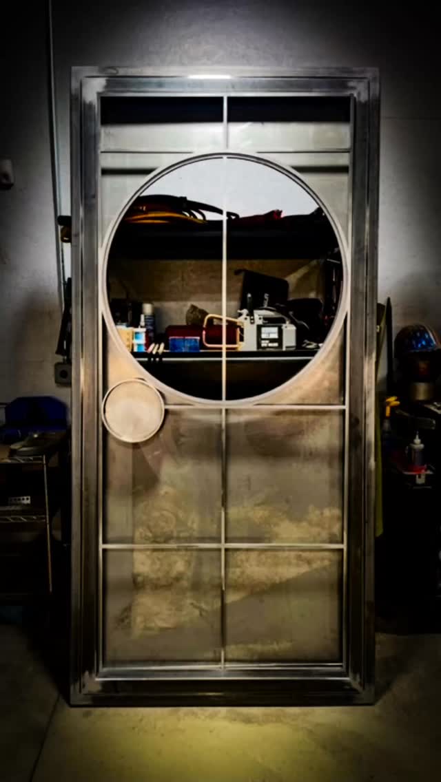 Architectural geometry in steel. A sliding door crafted as sculpture, engineered as architecture.
.
.
#luxurylifestyle #greatclients #finehomebuilding #archdaily #archilovers #coastalliving #customdoor #interiordesign #customhomes #ferrari #customsteelfabrication #residentialdesign @ospreybarns
.
.
@andrewbartolotta_aia
@cottingham.ltd
@hobbs_inc
@cavellorobert