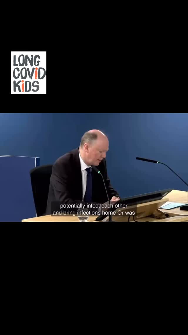 Prof. Sir Chris Whitty - Chief Medical Officer for England.
Whitty - fortunately in the case of Covid, although tragically there were some deaths and some long term cases in due course, Covid affected children much less than many other pandemic diseases historically.
Covid Inquiry - Module 8 - Children and Young People
Find out more about the Covid Inquiry and how LCK are involved via our website. Link in bio.
#longcovidkids #longcovid #longcovidawareness #charity #charitywork #mecfs #longcovidrecovery #covidinquiry #longcovidsymptoms #children #health #education #school