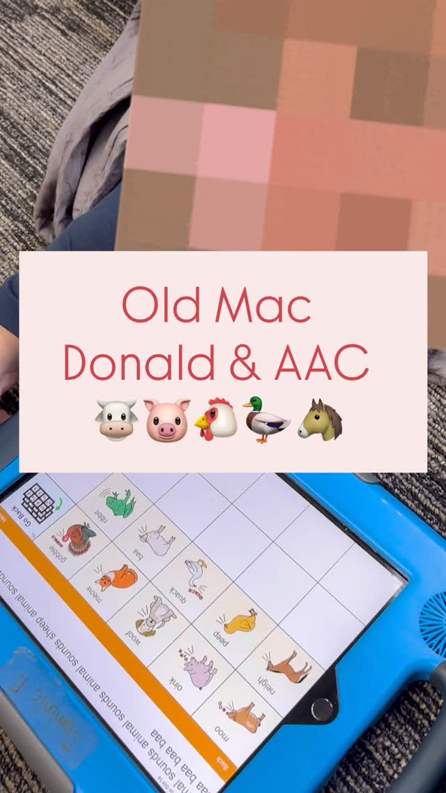 One of my clients has been really into different nursery, rhymes, specifically old MacDonald had a farm. He has been going to his animals page on his device and indicating what animal he would like me to sing next. I wanted to allow him to participate in the song more so I programmed another page for the animal sounds. He caught on so fast after just a couple of models using this page. It has been really fun to watch him be able to expand his language and to participate with me during these songs.
AAC doesn’t have to be rigid or restricting. It should allow the child to grow and explore their interests. I always try to program my clients devices with so many high interest items so that they are more motivated to use their device as well as feel like they are being heard and listened to.
#bagwellspeechtherapy #privatespeechtherapy #pediatricspeechie #mislp #speechtherapy #slp #speechandlanguage #pediatricslp #playtherapy #slpideas #aacawareness #aac #touchchat #communicationforall #aacadvocate