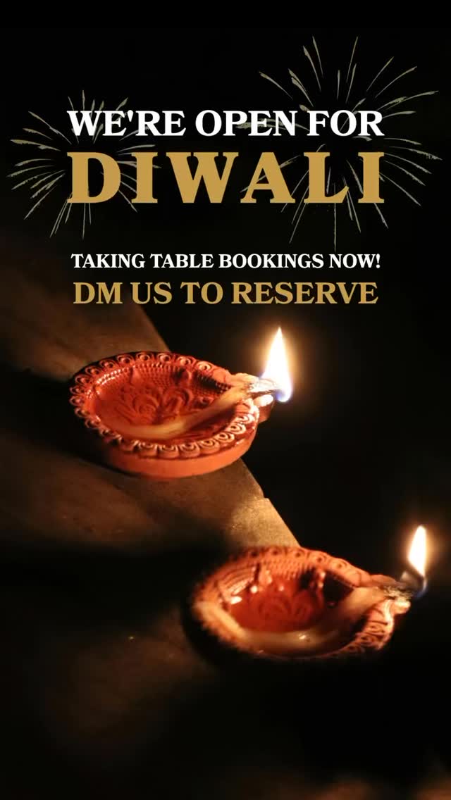 ✨ We’re open this Diwali! ✨
Celebrate the festival of lights with us — delicious food, great vibes, and festive cheer 🎉💫
📅 Open on Diwali next week
📩 DM us to reserve your table!