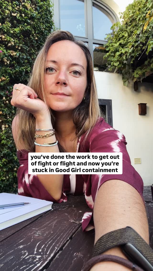 When you realise your 12-step morning routine, ability to recite Polyvagal Theory more articulately than your therapist, and your neatly regulated emotions are just another way for your Good Girl pattern to manifest through control, validation, and getting everything right and that you’ve been using ‘healing’ and ‘regulation’ not to MEET yourself… but to manage yourself into something presentable, right, acceptable, and appeasing…
You’ve gotten a gold star in never rocking the boat, never making a fuss, never ugly crying…
Yet, there’s a perpetual weight in your chest, a knot in your throat, you never feel settled, and the buzz of anxiety won’t go away not matter how many times you box breath and butterfly tap… because this era of healing is another layer of performance.
We need to be able to regulate ourselves. It’s a fundamental skill and the foundation of somatics (the foundation, not the entire goal). But the energy you’re regulating with and how you’re using regulation tools matter.
Take the definition of ‘regulation’:
‘according to the rules or the usual way of doing things. the rules or systems used to control an activity or process or the action of controlling the activity or process. use of rules, incentives and penalties to change behaviour. a rule or order issued by an executive authority or regulatory agency and having the force of law.’
Necessary? Yes. Rules can keep us safe and give us direction. But is this what you want to be always striving for? Now I know your Good Girl freaking loves to follow a rule and lap up the validation for doing so, but does your soul want to be contained within the usual way of doing things? Who is this executive authority lording it over you? Is it you?
You’ve mastered ‘regulation’, you get an A+!!
And you’re still stuck. There’s still something missing.
So comment ‘beyond’ and I’ll send you my free Nervous System Guide, it’ll show you the next step towards unleashing yourself from the perpetual rules and regulations so you can start to integrate what your SOUL wants from life, too.
——————-
#nervoussystem #nervoussystemhealing #nervoussystemregulation #anxiety #somatics #somatichealing #somaticpractice