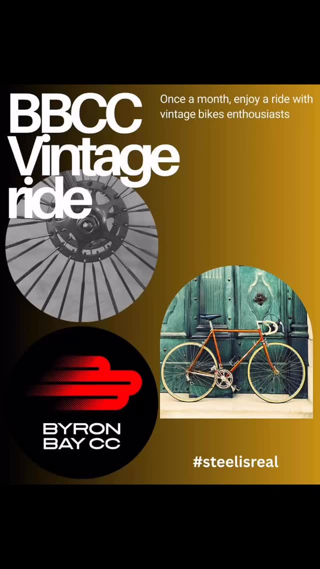 Tomorrow we roll in style — not watts.
The Byron Bay Vintage Ride, 7am from The Bay Grocer.
Steel, stories, and a touch of nostalgia.
Don’t just watch it… ride it.💥#byronbay #byronbaycycleclub #steelisreal #jingiwalla #vintageride #colnago #togetherweride #cycling #ridewithus #roadcycling #vintagestyle