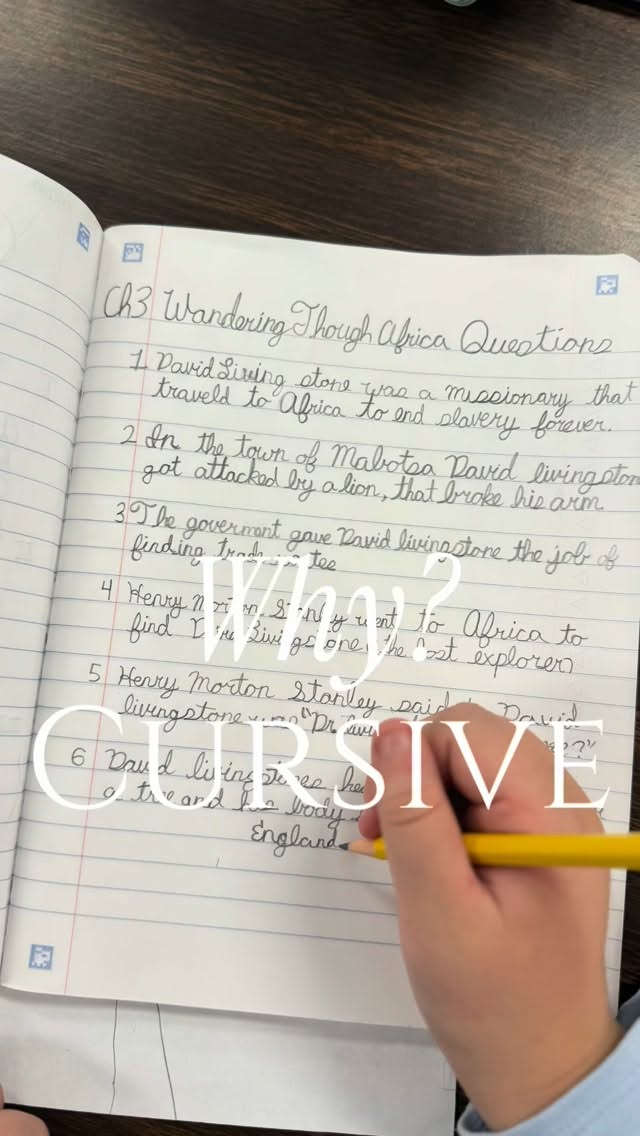 Why We Teach Cursive āļø
Instead of sidelining handwriting in favor of keyboards, we hold fast to a practice that research affirms builds stronger literacy, sharper memory, and deeper thinking. Writing by hand engages more regions of the brain than typing. Students who take notes by hand tend to retain more and understand more fully. See what we have to say about cursive on @alxstylebook
š to full article in bio
#cursive #classicalchristianeducation #classicalchristianschool #truthgoodnessbeauty #alexandriavirginia #heartsoulmind #losttoolsofwriting
