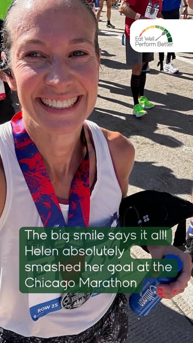 The big smile says it all 😄 Helen absolutely smashed her Chicago Marathon goal — running 3:26:46!
After completing our Marathon Nutrition Course, she made a few key changes:
⚡️ Switched to gels with both glucose + fructose👟 Practised her fuelling through summer long runs
🍝 Took her carb loading seriously — several days of beige, low-residue meals
I love it when people hit their goals. It's one of the best parts of my job, seeing what happens when you combine hard work and consistent training with the right fuelling strategy.
If you’re training for a spring marathon, our next Marathon Nutrition Course is now open for booking — link in bio to join. Or DM for 1:1 advice.
#MarathonTraining #RunningNutrition #ChicagoMarathon #MarathonFueling #RunnersOfInstagram