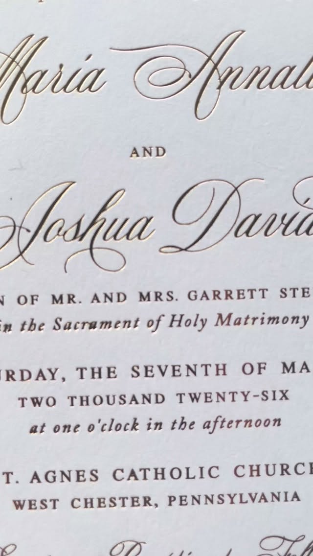 This wedding invitation suite blends tradition and artistry with soft dusty blue, navy frayed silk ribbon, brushed gold edges on the invitation itself and a translucent vellum wrap. The centerpiece is our watercolor painting of The Henry Ford in Dearborn, a venue filled with history and romance. If your celebration is set there, we can incorporate this painting into your suite for a look that feels refined, personal, and timeless.