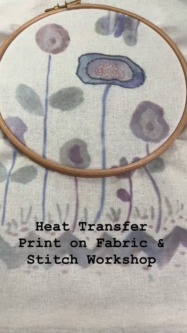 It's possible to be abstract, or more representational with your heat transfer print, which one would you choose?
This is a workshop sample produced for teaching at Eden Galleries on Saturday 1st November. It's a simple process, no previous experience is required. Work alongside me to easily produce fab results.
You will leave with a pile of printed fabric for future projects, and will have applied embroidery to at least one of them. The workshop is a great springboard for future projects!
@eden_workshops_newburgh
@eden_gallery_newburgh
@eden_tearoom_newburgh
#parbold #wigan #newburgh #handembroidery #printandstitch