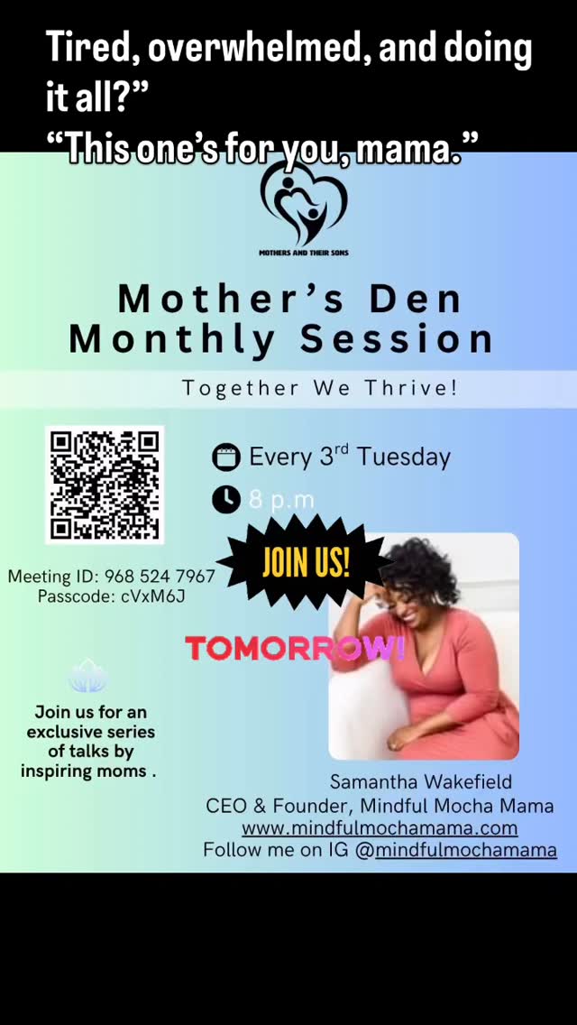 You don’t have to keep holding it all together by yourself. 💛
Join me and the founder of MATS, a nonprofit supporting mothers and their sons, for this inspiring call created to help you exhale, feel seen, and reconnect with hope.