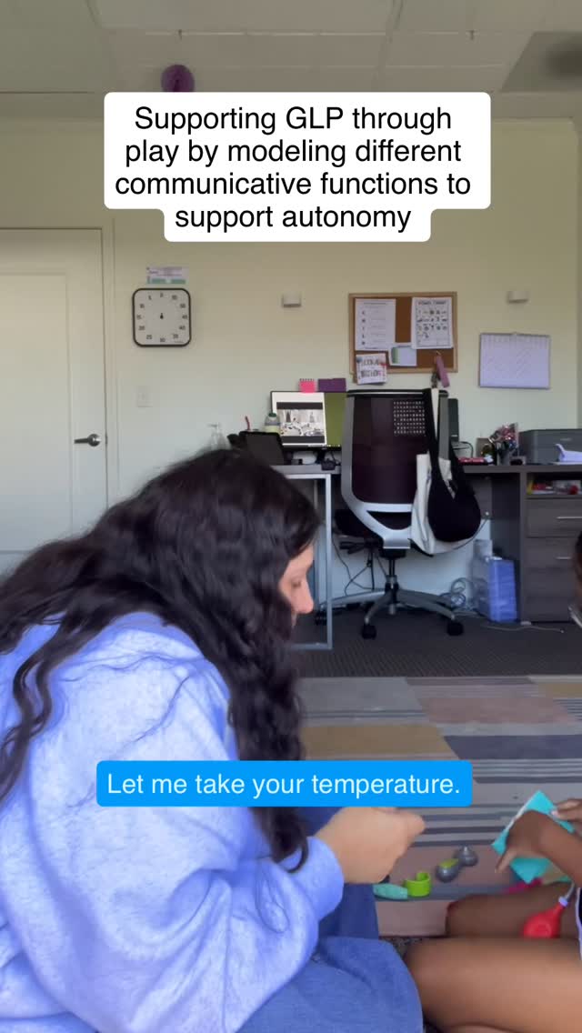 🎥 We wanted to share an example of what a play-based session looks like with a client who is a gestalt language processor.
Play is such a powerful way to model language, but it’s not just about labeling items. It’s important to model for a variety of functions: how we feel, how we protest, how we request, how we comment 💬💛
It’s important to model phrases that honor autonomy. By giving her a phrase of “leave me alone” she is giving her the language that reflects her feelings and then honors it.
This is what communication through connection looks like. 🤝✨
📸 Video filmed and shared with parent permission.