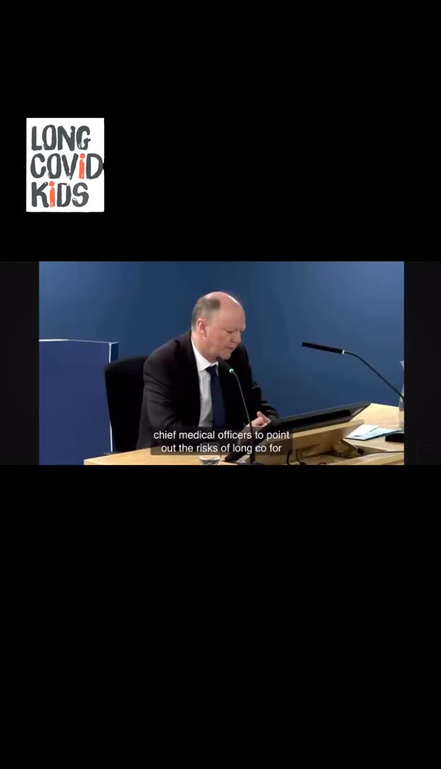 Prof. Sir Chris Whitty - Chief Medical Officer for England.
Whitty - Long Covid not fully understood in August 2020 and had we known at that point what we knew nine months later “we would probably have added that some children do have long term effects from this. That would have been an important and accurate point to add.”
Covid Inquiry - Module 8 - Children and Young People
Find out more about the Covid Inquiry and how LCK are involved via our website.
https://www.longcovidkids.org/uk-covid-inquiry
#longcovidkids #longcovid #longcovidawareness #charity #charitywork #mecfs #longcovidrecovery #covidinquiry #longcovidsymptoms #children #health #education #school