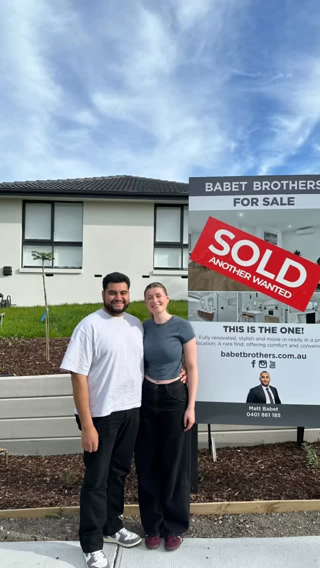 Congratulations on the purchase of your first home, what an absolutely amazing house! well done!
#motivation #realestate #realestateagent #sales #property #success #positivethinking #smile #motivated #hardwork #dedication #lovemondays #sold #results #hustle #purpose #quotes #goals #tailoredsuit #goodvibes #successquotes #suit #quoteoftheday #selling #buyer #BabetBrothers