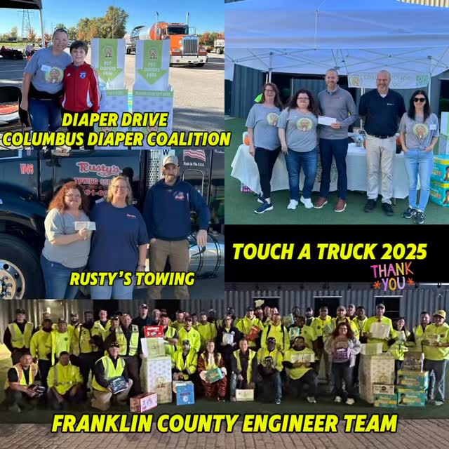 🎃Touch A Truck 🎃 Another year in the books!
Thank you to everyone who joined the fun and donated! 🧡🧡 Together we raised 1,916 diapers, 2,352 baby wipes & $729 at our diaper drive 🫶
A huge Thank you to our incredible partners @franklincoeng for making this community event a great evening of fun!
#franklincountyengineer #614columbus #touchatruck #obetzohio #fortressobetz #familyfun #kidsandtrucks #happyfallyall🎃 #cbusdiaperco #forthekids❤️