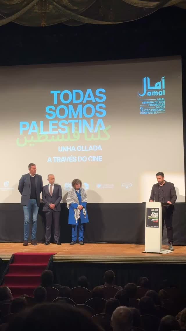 O noso presidente da Fundación e director de Amal critica amargamente que Occidente consienta el genocidio en Gaza! Foi na apertura da XXIII edición do ciclo de cine euroárabe no Teatro Principal!!!