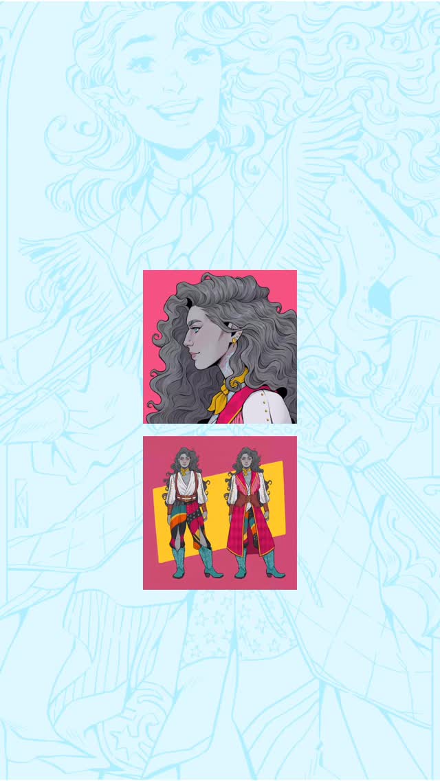 When the character has already the most amazing concept my work is just adding ✨pazzazz✨
Amazing character, design and reference images by the wonderful @gremlindsay 💕
#dndcommission #commissionartist #dndcharacter #dndcharacterart #charactercommission