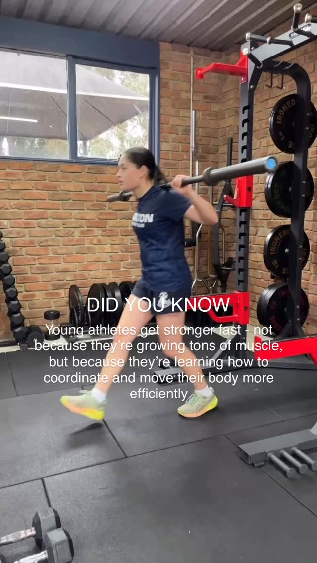 Kids are sponges and the increase in performance and athleticism comes quickly once they learn & understand how to move their body properly.
It’s coordination, control, and confidence and not magical gym bro gains (as much as they think it is 😉).
The gym is overflowing with kids this year and I couldn’t be prouder 🤩 From as young as 7 right through to 18 years old, and from all different sports - soccer, basketball, netball, cricket - the kids are crushing it!