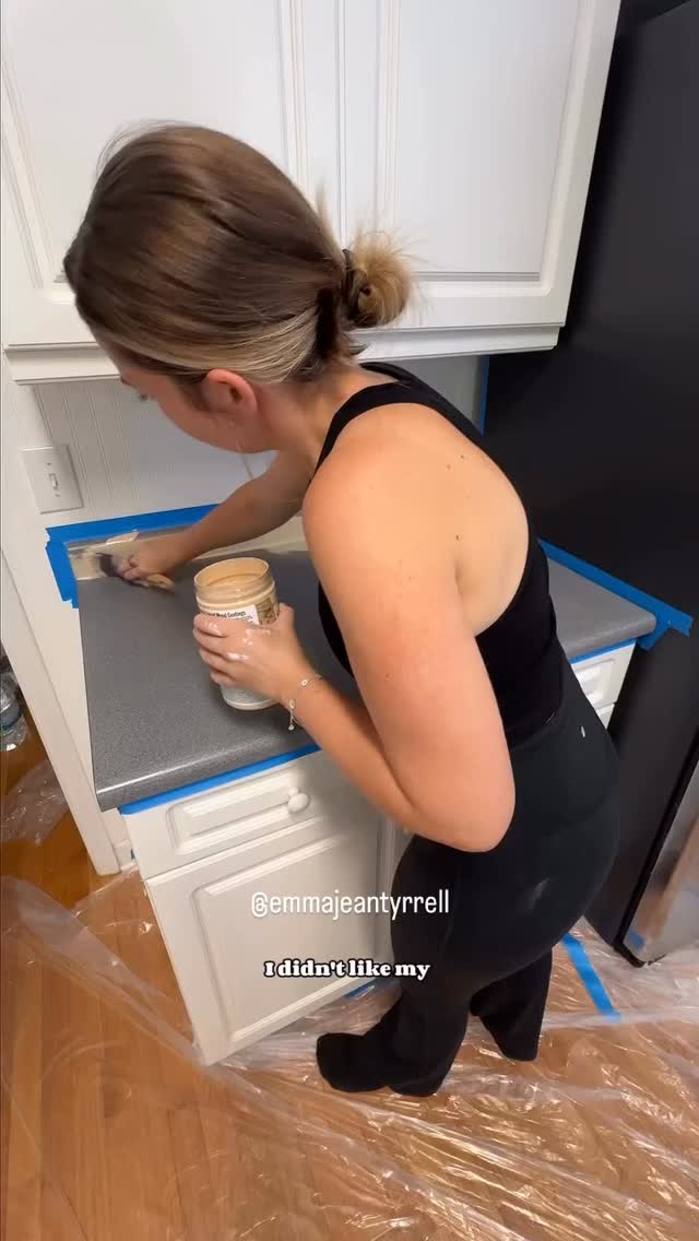 @emmajeantyrrell Love this beautiful, simple and inexpensive reno to existing laminate countertops. Great job! #home #renovation #homes #beautiful #diy