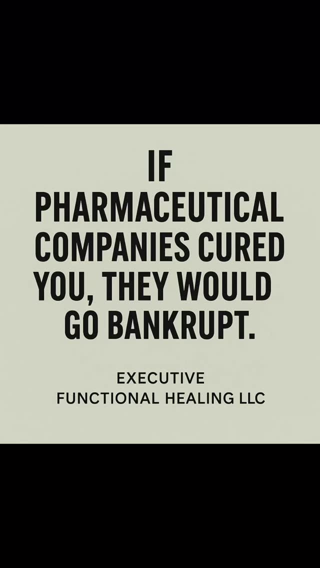 If pharmaceutical companies actually cured you… they’d go bankrupt.
That’s not healing. That’s business.
Real healing happens when you fix what’s causing the problem your gut, hormones, detox pathways, and stress load.
Not when you mask it with another prescription.
💬 What do you think? Is the system keeping people sick or helping them heal? Comment below 👇
🌿 Learn more: www.ExecutiveFunctionalHealing.com #ExecutiveFunctionalHealing #HealWithJustin #RootCauseHealing #FunctionalMedicine #HolisticHealing #HealthFreedom #PharmaTruth #DetoxYourLife #WellnessJourney #HealthAwareness #NaturalHealing #TruthSeekers #MindBodyHealing
