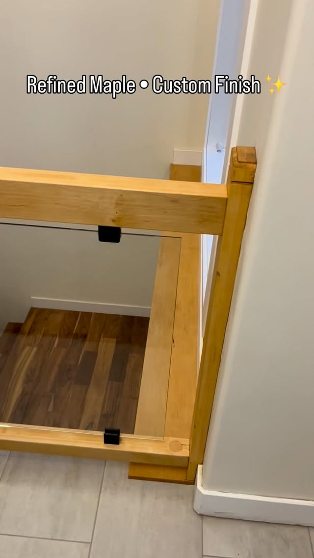Every piece of this maple railing was taken apart, sanded, and stained to perfection.
Reassembled with black hardware for a clean, modern finish.
Proudly crafted by GW Railings. ✨
#GWrailings #Regina #MapleRailing #InteriorDesign #LuxuryHome #Craftsmanship #Woodwork #RailingRefinish”