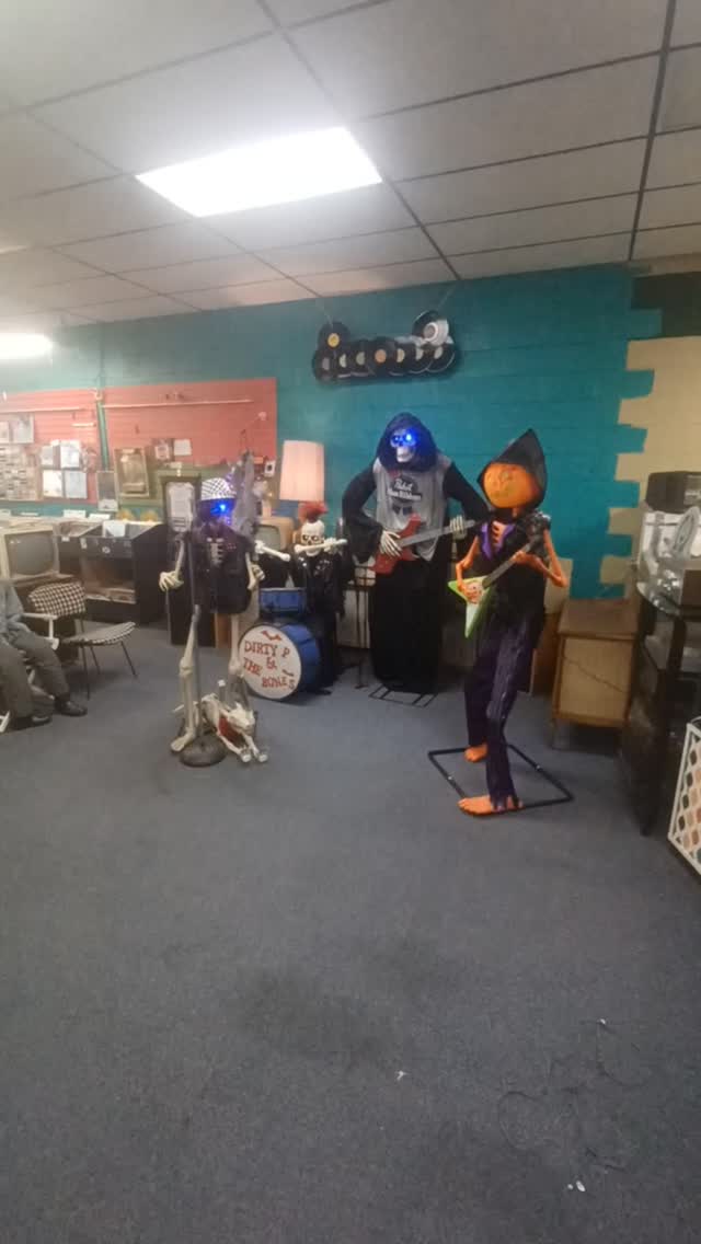 The band is rehearsing and getting ready for Sunday. See you at the Haunted Stereo Shop and Trunk Or Treat 2 to 5 on the 26th.
