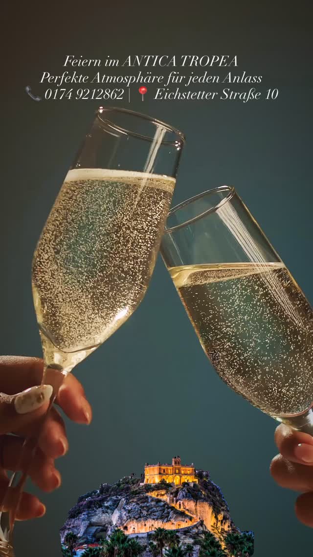 Ob Geburtstag, Hochzeit oder Firmenfeier – in unserem Cafe/Bistro/Pizzeria wird jedes Fest zu einem besonderen Erlebnis. Genießt authentische italienische Küche, gemütliches Ambiente und ein Glas guten Prosecco in bester Gesellschaft. 🇮🇹🍾🥂
Jetzt Termin sichern und gemeinsam feiern!
📍 Antica Tropea
📞 0174 9212862
📧 Anticatropea@hotmail.com
📍 Eichstätter Straße 10