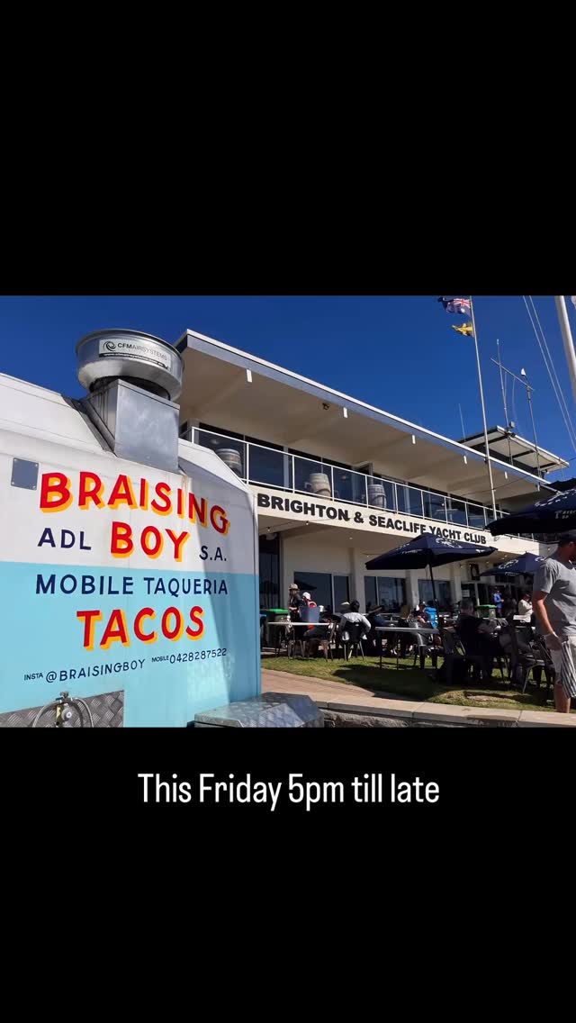 Slinging tacos @brightonseacliffyachtclub Friday night 5pm till late. Come down grab a beer and fish taco. Enjoy the view!