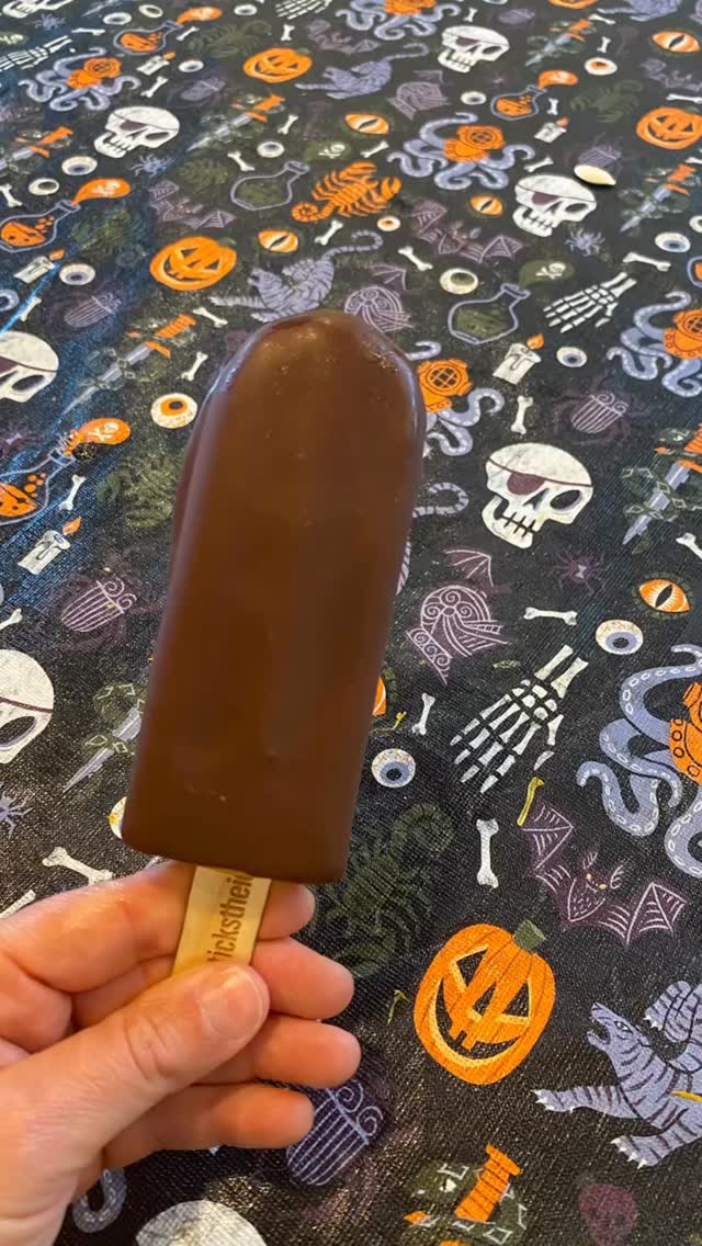 If you haven't heard Trick Or Treat, our homemade frozen Reese's, is back at the shop for a limited time. It has a rich, decadent peanut butter center and is hand dipped in semi-sweet chocolate.