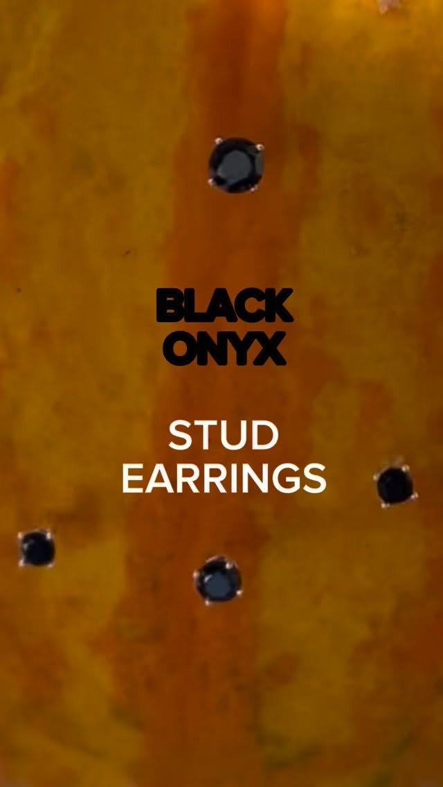 BLACK onyx stud earrings in sterling silver. Way more options at www.myheritagegems.com #jewelry #studearrings #sterlingsilver #onyx #black #october