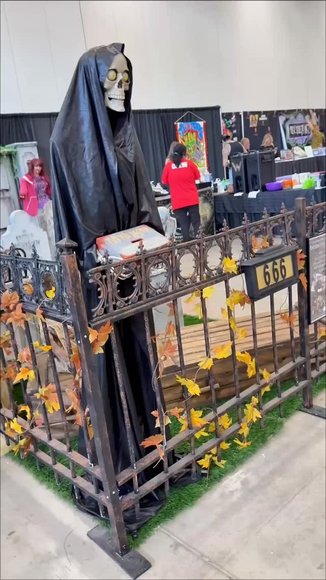 We’re all set up at Frightmare in the Falls! Come grab a coffee and hang out in the Coffin Creek Cemetery.