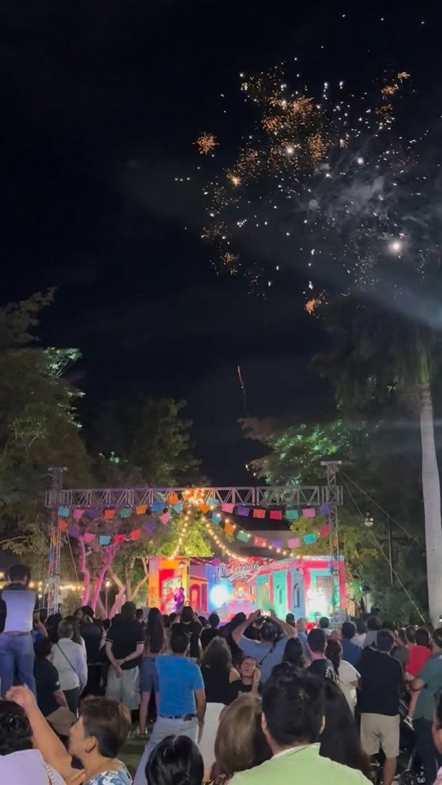 Day 2 of a seven-day tour of the Yucatan peninsula. Today my guests enjoyed a relaxing start in their hacienda, before stroking the streets, monasteries and pyramids of Izamal, a Mexican magic town, swam in their first open cenote in Homun and ended their day at a Day of the Dead festival in Merida, the region’s capital since 1542. The courtyard at Izamal, by the way, second only in size to that in the Vatican City. Decent cloak to fame. @hacienda_sacnicte @cenotesantabarbara #dayofthedead #mexico #yucatan #festival #fireworks #merida #homun #izamal