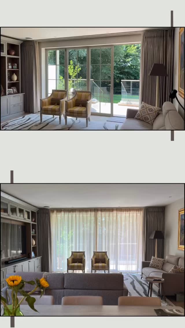 Darker nights are looming…. It’s amazing what a difference a set of curtains can make!
Automation is the height of luxury and these curtains were part of a whole interior design by @cloudhouseinteriors Double pinch pleat curtains that were interlined and lined for warmth and sheer voile curtains to diffuse the sunlight.
They are whoppers too!
Fabrics: @romo_fabrics @villanovafabric
Design: @cloudhouseinteriors
Hardware: @jscgroup_uk
Fitting: @steve.thomson.pt
#Automation #automatedcurtains #motorisedcurtains #interiorinspirations #bespokecurtains #bespoke #handmade #custommade #madetomeasurecurtains #windowtreatment #windowtreatmentsdesign #windowtreatmentideas #curtaindesign #curtainsdesign #curtains #wandsworth #southlondon #balham #earlsfield #tooting #cobham #cobhammums #balhammums #balhamlife