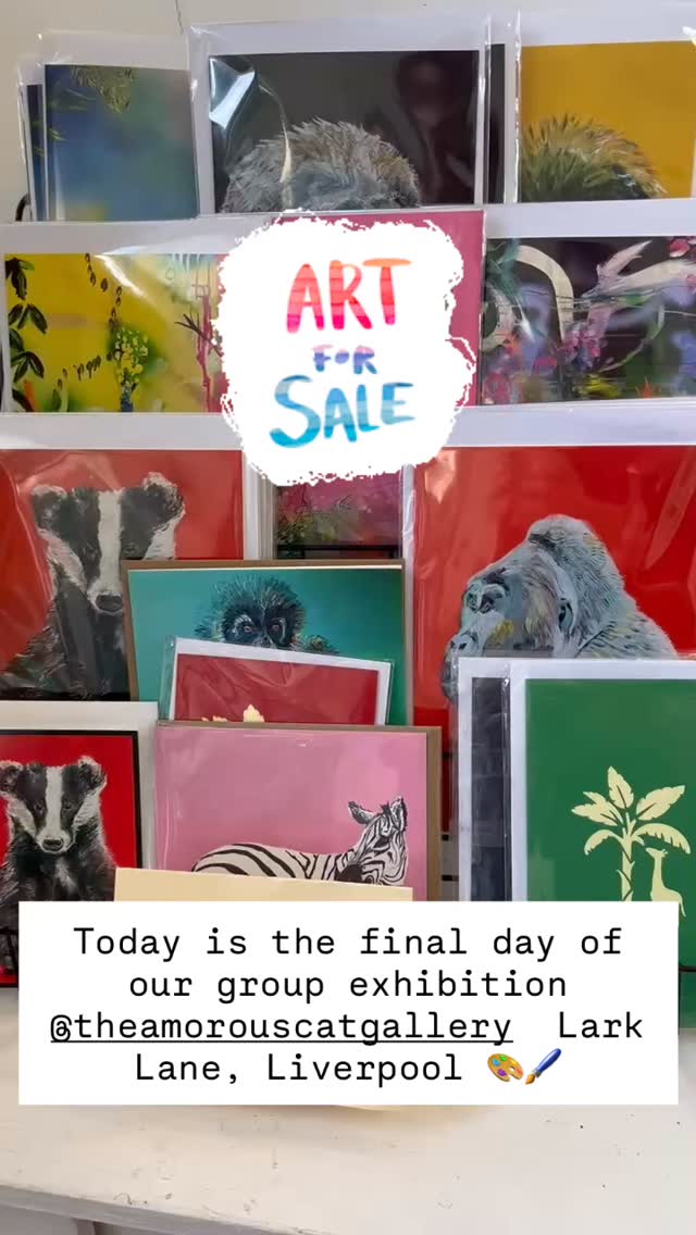 We’ve had such a great couple of weeks exhibiting our art and chatting to some lovely people, it’s so good to start conversations, get feedback and to see our art go to new homes 🎨🖌️
Today is the final day, so please pop in and have a browse around if you are in the area. Or, alternatively, you can contact any of us if you see an artwork that you like and we will get right back to you.
Thanks for your support…Lark Lane…it’s been a pleasure! See you again soon! 🎨🖌️
#artists #artistssupportartists #artistsofinstagram #groupexhibition #northwestartists #ukartists #theamorouscatgalleryliverpool #liverpool #liverpoolart