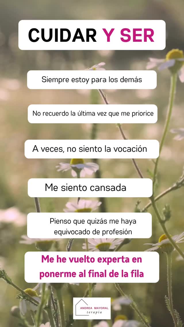 💫Primera sesión gratuita💫
Siempre estás disponible para los demás.
Sabes sostener, escuchar, resolver.
Te has vuelto experta en cuidar…
y en dejarte para el final de la fila.
A veces el cuerpo se cansa,
y el alma también.
Cuidar no debería doler tanto, hay otras formas de hacerlo.
Mereces un espacio donde también te cuiden a tí ❤️🩹
Hablamos? 🌱😊🫂
Andrea Mayoral Martín
637667205
Psicóloga y terapeuta ocupacional
📩 andreamayoralterapia@gmail.com
#autocuidado #cuidador #saludmental #psicologiaonline #terapiaocupacional #cansancioemocional #burnout