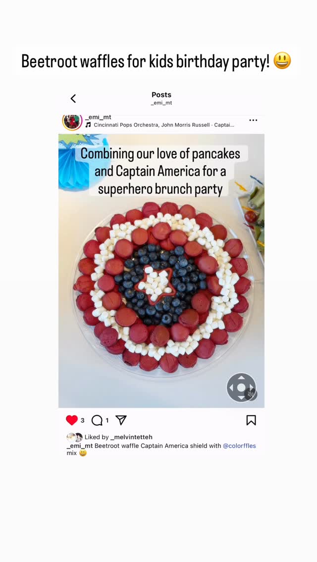 Beetroot waffles x Captain America 😄#avengers #captainamerica #kidsparty #brunchparty