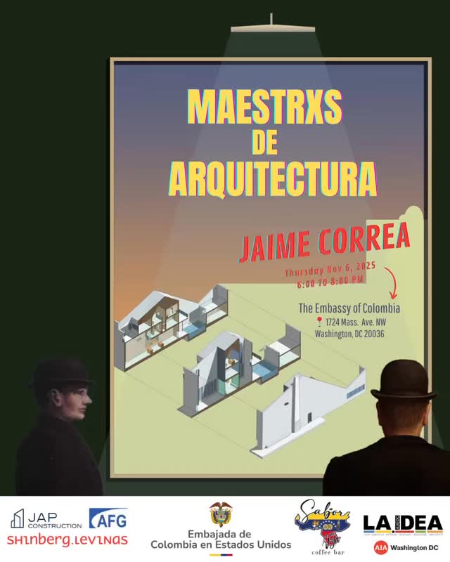 are you ready??? THIS WEEK🔥 join us for an unforgettable lecture with Jaime Correa, architect, educator, and one of the original voices behind the New Urbanism movement.
Come for the ideas; stay for the food, music, and community 🇨🇴🎶
🗓 Thursday, Nov 6 | 6–8 PM
📍 Embassy of Colombia
🎟 Free registration → link in bio
#LAIDEA #JaimeCorrea #MaestrxsDeArquitectura #ArchitectureEvent #DC #architects #arquitectoslatinos