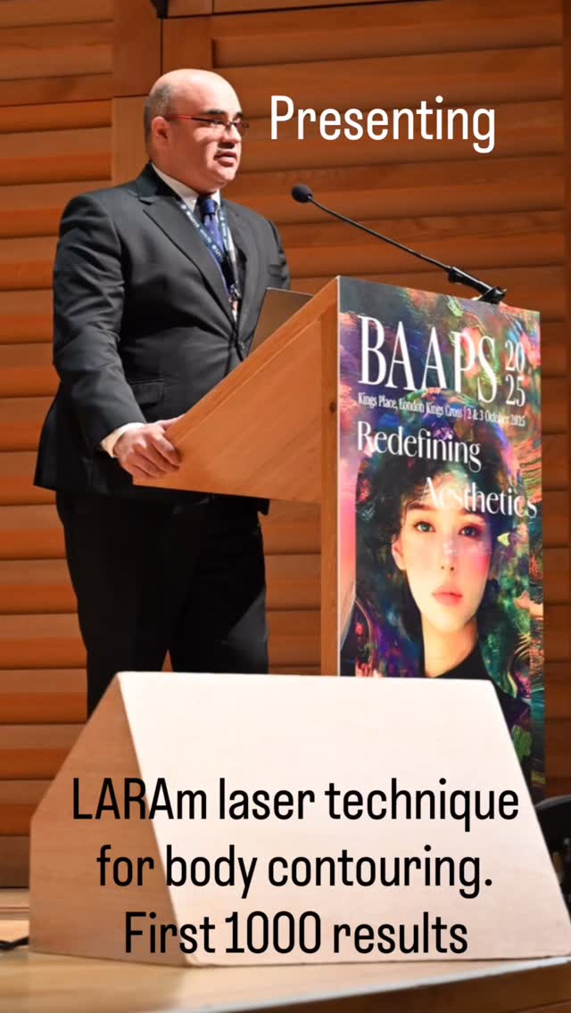 🔥 Innovation. Precision. Excellence.
An honour to present my signature LARAm Laser Technique at the BAAPS Annual Meeting — sharing cutting-edge approaches in laser-assisted rejuvenation with a world-class audience of aesthetic surgeons.
Bridging science and artistry — advancing the conversation on natural, confident, and enduring results.
Info@skinsuegeon.eu
