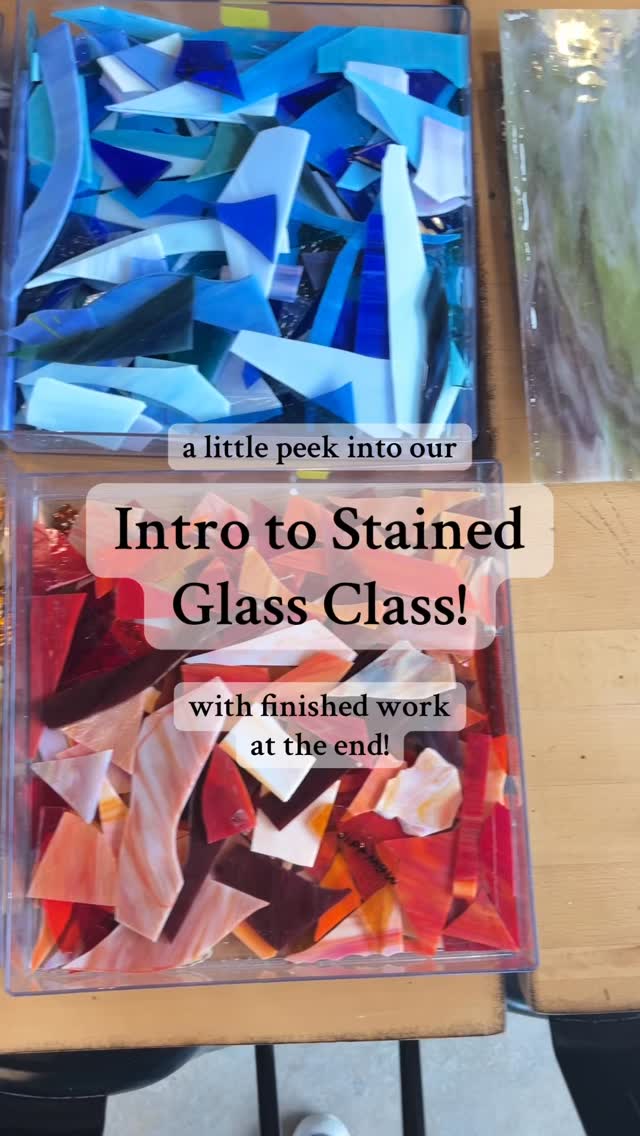 Scenes from our latest class over at @sayitwithglass ! Doing these classes has seriously been such a freaking joy. We still have one spot in our Halloween class on 11/2, and I’ll be posting about December soon enough as well! Soo impressed with all these folks and the work they’re able to make in just one day! #stainedglassartist #stainedglassart #stainedglass #carrboro #carrboronc #glassclasses