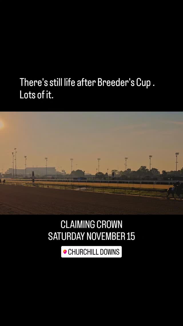 UP NEXT: From Claim to Fame : the Magic of Claiming Crown. What's Claiming Crown? Why is it a big deal? Just watch this. 🏆🏆🏆🏆🏆🏆🏆🏆
🚨 Deadline to request eligibility is TOMORROW Saturday (Oct 25). Churchill Downs will feature eight races on Nov 15, totaling $1.1 million, purses ranging from $100K to $200K. #fromclaimtofame