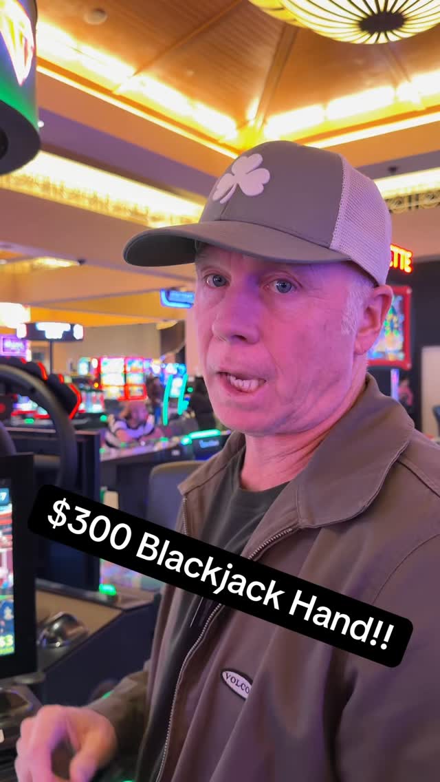 $300 Blackjack Hand!! #casino #gambling #blackjack #cardgame #fyp #reels #comedy